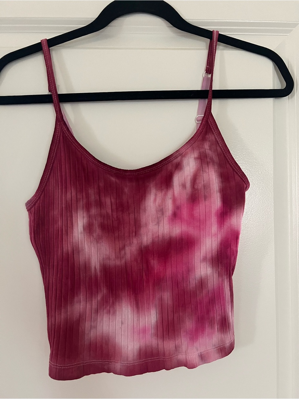 Tie-Dye Ribbed Camisole Tank Top - Pink